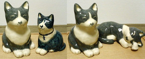 陶芸-猫の置物